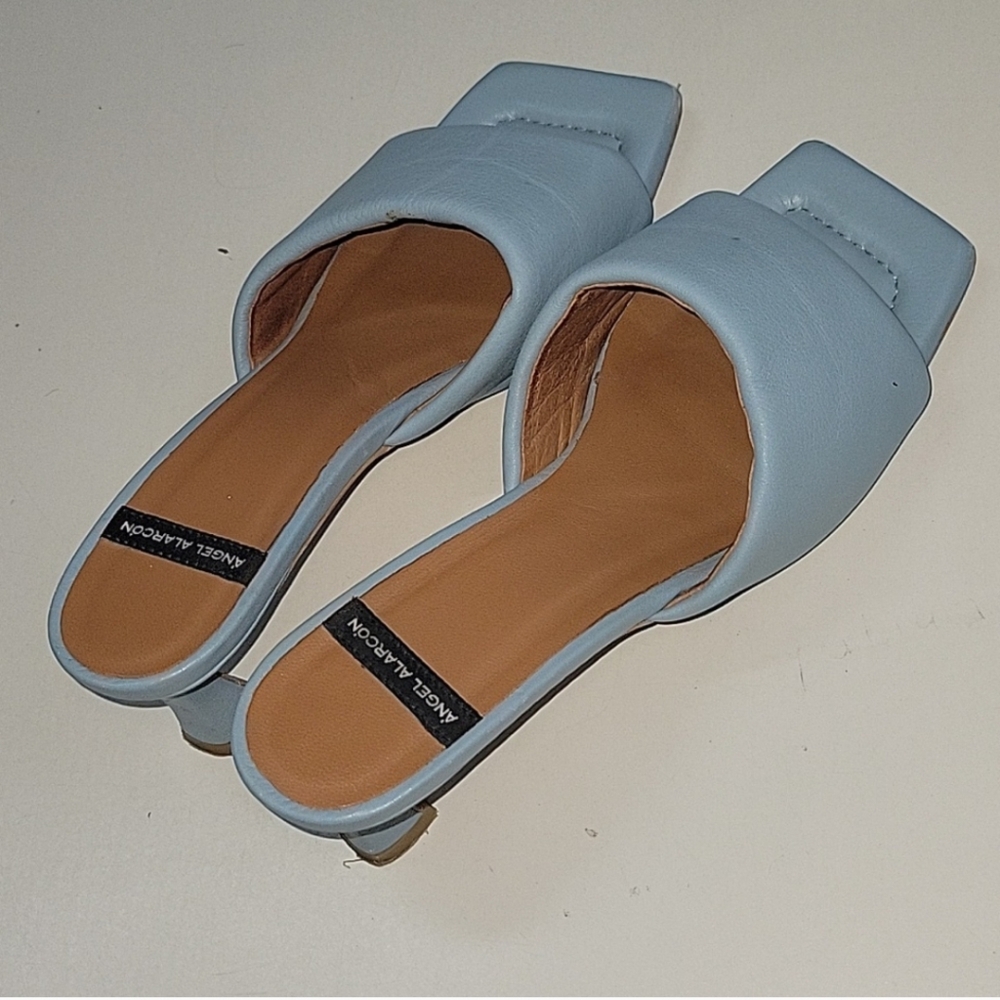 ANGEL ALARCON Pale Light Blue Slides/mules Size 39 - Picture 3 of 12